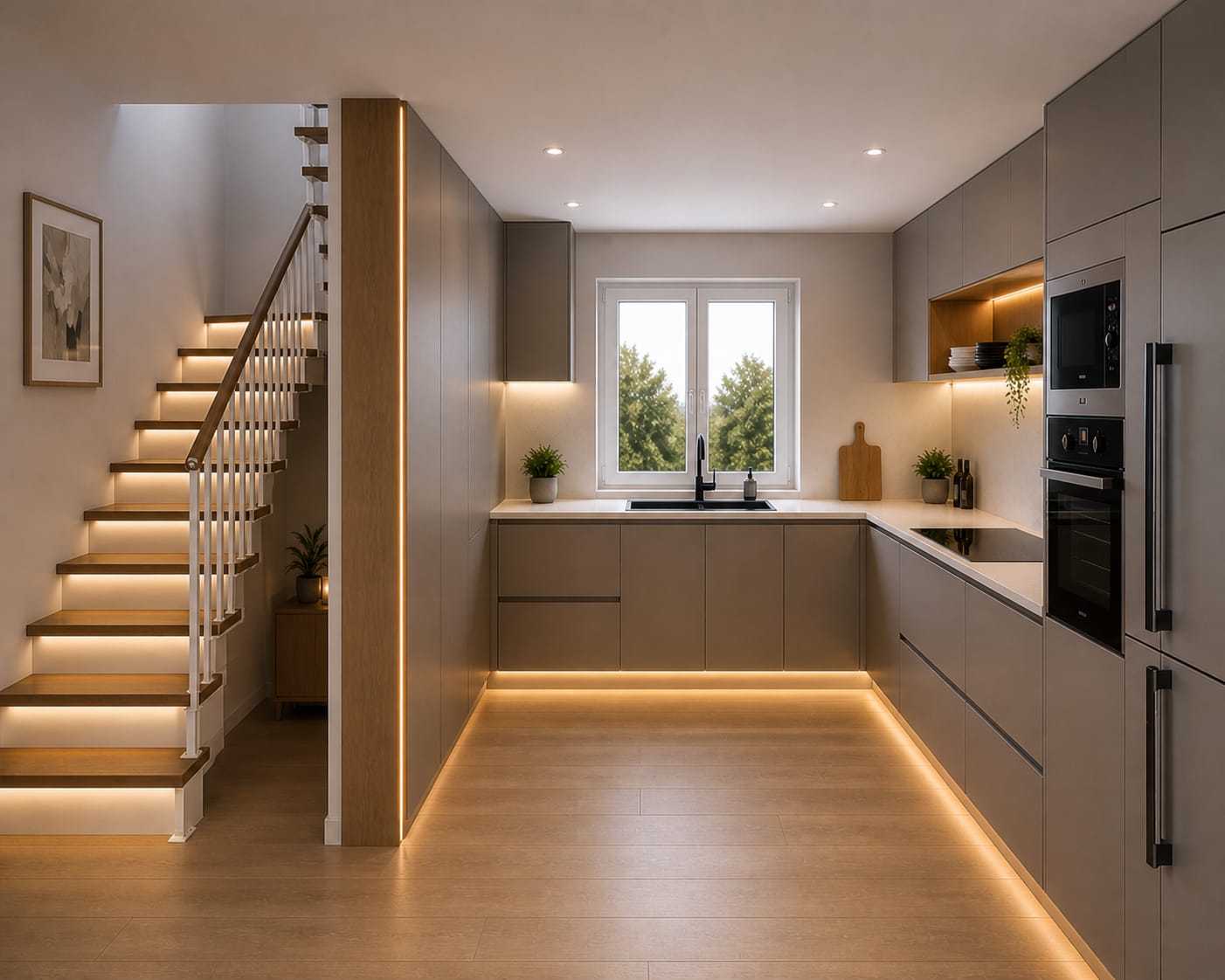 Reforma de cocina moderna de diseño con isla